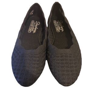 Skechers Women's Shoes Size 7.5 Cleo 2.0 Love Spell Air Cooled Black Knit Flats